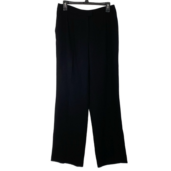 Escada Wide Leg Wool Black Pants Womens Size 6 Pockets Trousers Slacks Business - Picture 1 of 9